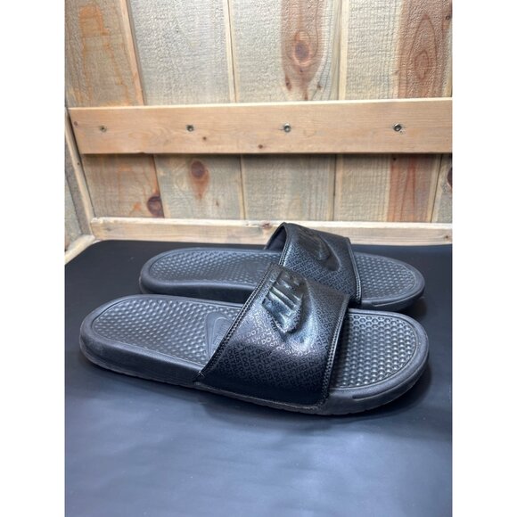 Nike Mens Black Slide Sandals Size 12 - Picture 1 of 7